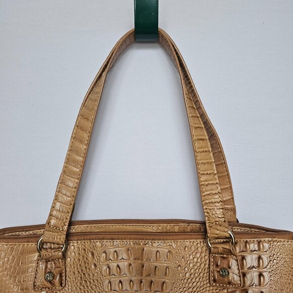 MARC FISHER Tan Faux Alligator / Croc Shoulder Bag Purse - Picture 4 of 13